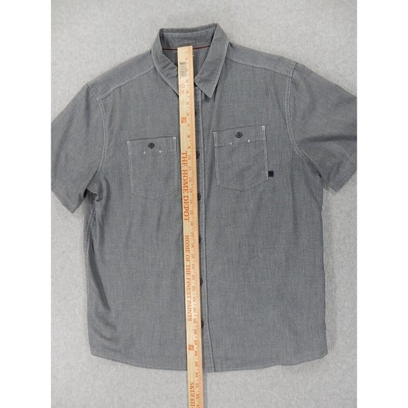 Mountain Hardwear Double Pocket S/S Button‎ Down Shirt (Men's Large) Blue/Gray - Picture 5 of 7